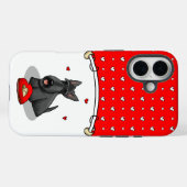 Coques Case-Mate iPhone Saint-Valentin (rouge) Chien écossais (noir) migno (Verso (horizontal))