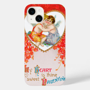 Coque Pour iPhone 14 Saint-Valentin victorien vintage, Chérubins dans u