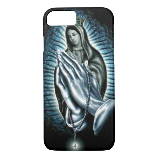 Coques Case-Mate iPhone Sainte Vierge Marie Prière violette Rosaire (Dos)