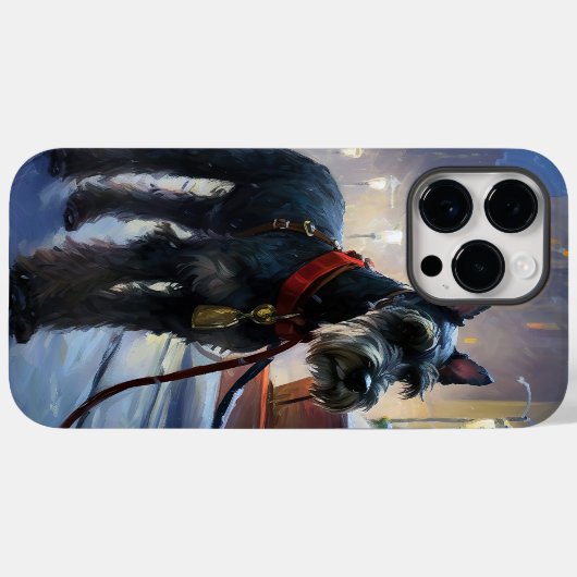 Coques Case-Mate iPhone Saison de Noël des Schnauzer miniatures (Verso (horizontal))