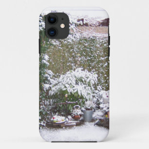 Coque Case-Mate Pour iPhone Saison de Noël, Neige dans le jardin