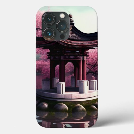 Coques Case-Mate iPhone Sakura Cherry Blossom Garden Shrine Pond Japonais (Verso)