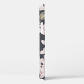 Coques Case-Mate iPhone Sakura floral, gris foncé, motif transparent. (Verso / Droite)