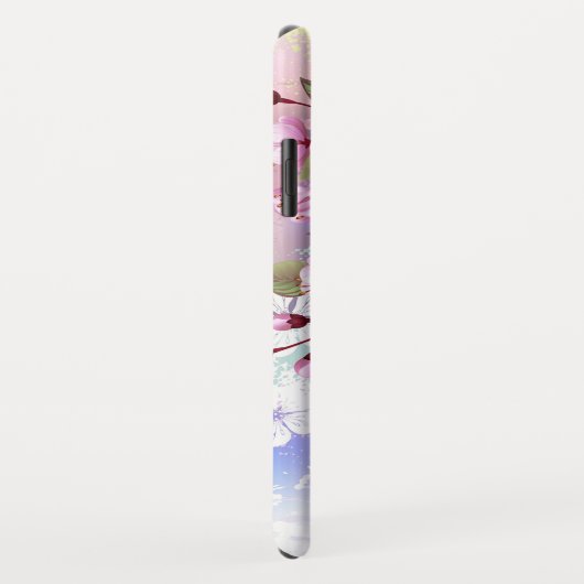 Coques Case-Mate iPhone Sakura rose sur la peinture Arrière - plan (Dos/Droite)