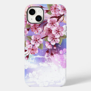 Coque Pour iPhone 14 Plus Sakura rose sur la peinture Arrière - plan