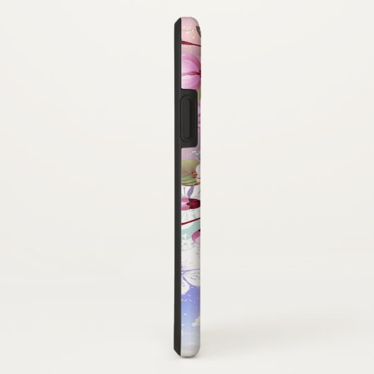 Coques Case-Mate iPhone Sakura rose sur la peinture Arrière - plan (Dos/Droite)