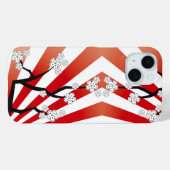Coques Case-Mate iPhone Sakura Sunrise Zen Stripes Fleurs de cerises blanc (Verso (horizontal))