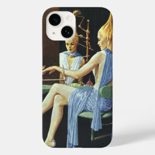 Coque Pour iPhone 14 Salon de beauté de science-fiction vintage Soins d