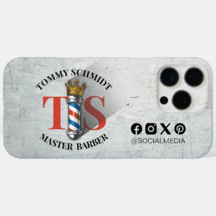 Coques iPhone 16 Pro Max Salon de coiffure Barber Hair Shop King Crown Barb