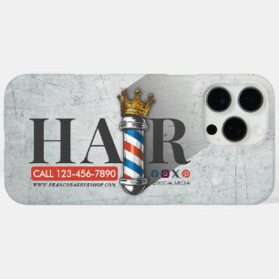 Coques iPhone 16 Pro Max Salon de coiffure Barber Hair Shop King Crown Barb