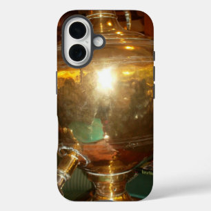 Coques iPhone 16 Samovar Doré Vintage Art Prin Théière Héritage