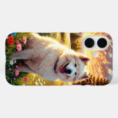 Coques Case-Mate iPhone Samoyède au bord du lac (Verso (horizontal))