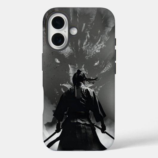 Coques Case-Mate iPhone Samurai vs Dragon - Epic Warrior Imaginaire Design (Verso)