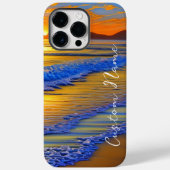Coques Case-Mate iPhone Sandy Beach Sunset avec nom personnalisé (Verso)