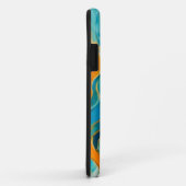 Coques Case-Mate iPhone "Sanlúcar" Vagues bleu vert orange (Dos/Droite)