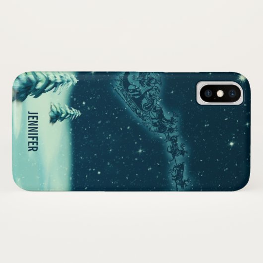 Coques Case-Mate iPhone Santa and his Reindeers (Dos (Horizontal))