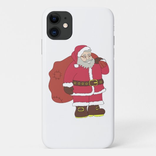 Coques Case-Mate iPhone Santa Claus en rouge avec sac cadeau et lunettes (Dos)