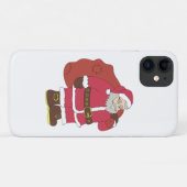 Coques Case-Mate iPhone Santa Claus en rouge avec sac cadeau et lunettes (Dos (Horizontal))