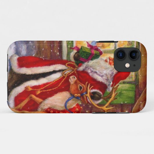 Coques Case-Mate iPhone Santa claus et rudolph (Dos (Horizontal))