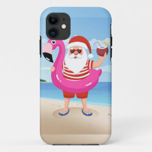 Case-Mate iPhone Case Santa Claus with flamingo