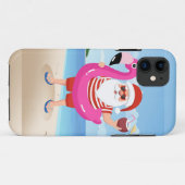 Coques Case-Mate iPhone Santa Claus with flamingo (Dos (Horizontal))