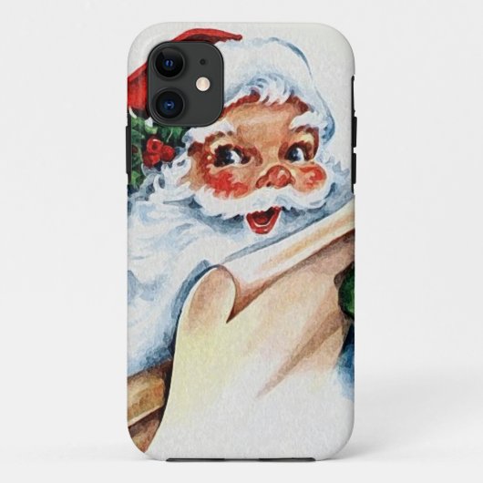 Coques Case-Mate iPhone Santa Claus with his Christmas list scroll (Dos)