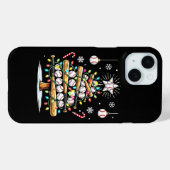 Coques Case-Mate iPhone Sapin de Noël de baseball (Verso (horizontal))