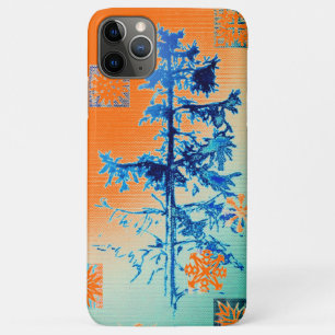 Case-Mate iPhone Case Sapin et flocons de neige en orange : Noël chaud