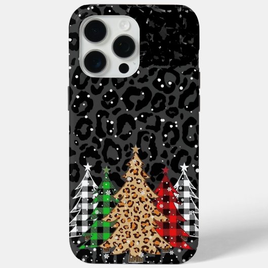 Coques Case-Mate iPhone Sapins de Noël à Imprimé Léopard  (Verso)