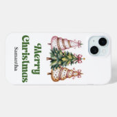 Coques Case-Mate iPhone Sapins de Noël tendance aquarelle cadeau léopard (Verso (horizontal))