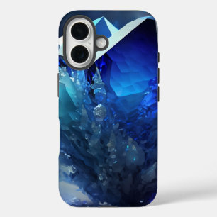 Coques iPhone 16 Sapphire bleu céleste rêve cristal Abstrait