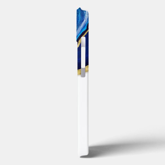 Coques Case-Mate iPhone Sapphire coulant Agate bleu et or (Verso / Gauche)