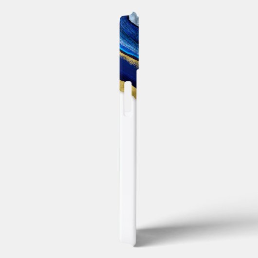 Coques Case-Mate iPhone Sapphire coulant Agate bleu et or (Verso / Droite)