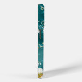 Coques Case-Mate iPhone Sarcelle aux douces fleurs blanches (Verso / Droite)