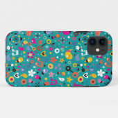Coques Case-Mate iPhone sarcelle d'hiver de motif de bande dessinée (Dos (Horizontal))