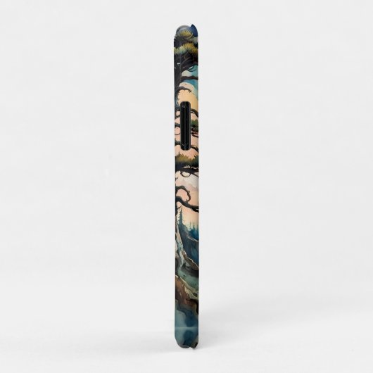 Coques Case-Mate iPhone Sasquatch debout sur la crête surplombant l'océan (Dos/Droite)