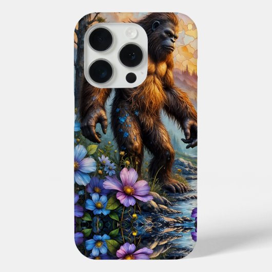 Coques Case-Mate iPhone  Sasquatch in Floral Mountain valley (Verso)