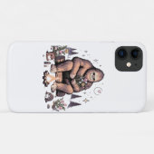 Coques Case-Mate iPhone Sasquatch tenant des fleurs (Dos (Horizontal))