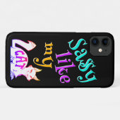 Coques Case-Mate iPhone Sassy Comme Mon Chat Cute Neon Catchy Texte Noir (Dos (Horizontal))