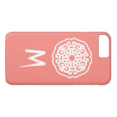 Coques Case-Mate iPhone Saumon Asiatique Moods Mandalla avec initiale (Dos (Horizontal))