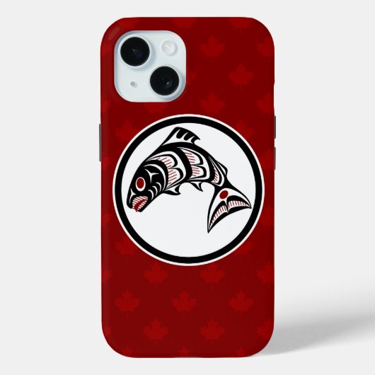 Coques Case-Mate iPhone Saumon haïda d'Amérindien Red Black Art (Verso)