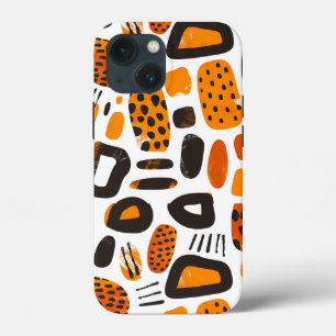 Case-Mate iPhone Case "Savane Pop : Vibrations Tribales en Orange et Noi