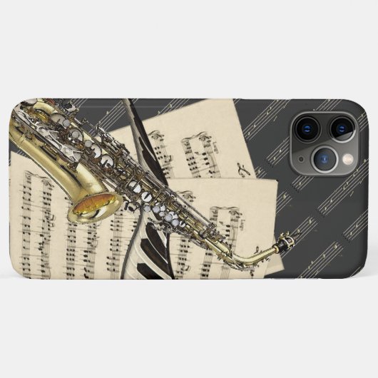Coques Case-Mate iPhone Saxophone et musique de piano (Dos (Horizontal))