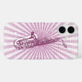 Coques Case-Mate iPhone Saxophone Grunge rose Fille (Verso (horizontal))