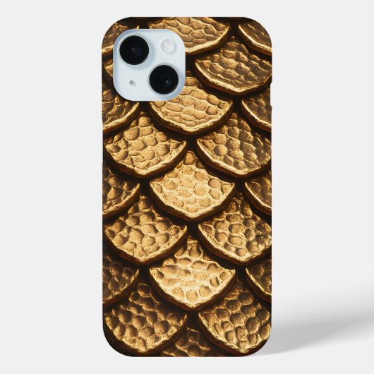 Coques Case-Mate iPhone Scales de dragon métal doré (Verso)
