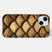Coques Case-Mate iPhone Scales de dragon métal doré (Verso (horizontal))