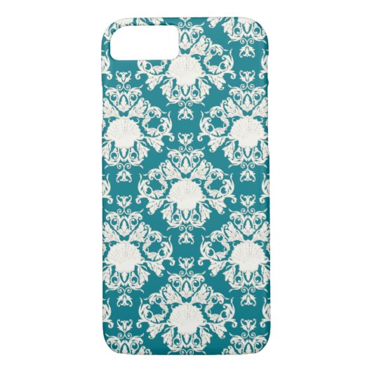 Coques Case-Mate iPhone Scallop Seashell été océan Damask Beach Motif (Dos)
