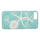 Coques Case-Mate iPhone Scallop Starfish Damask Seashell Beach Motif (Dos (Horizontal))
