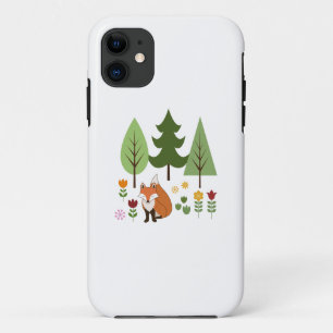 Case-Mate iPhone Case Scandinavian Style Fox Flowers Trees Illustration