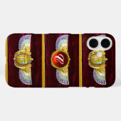 COQUES Case-Mate iPhone SCARABE À FEU ÉGYPTIENNE ANTIQUE /BOÎTE À DENRÉES (Verso (horizontal))